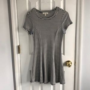 Black and white striped dress